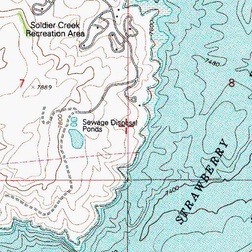 Topographic Map of Soldier Creek Campground, UT