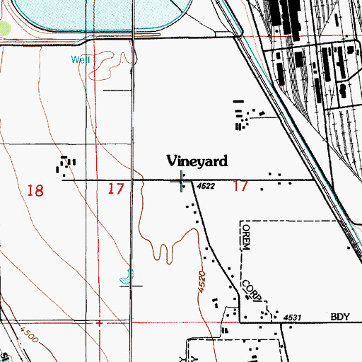 Topographic Map of Vineyard, UT