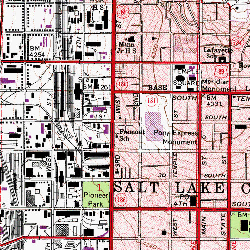 Topographic Map of Salt Lake Buddhist Church, UT