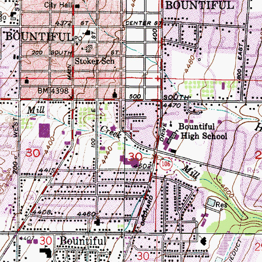 Topographic Map of Three Fountains Bountiful Condominium, UT