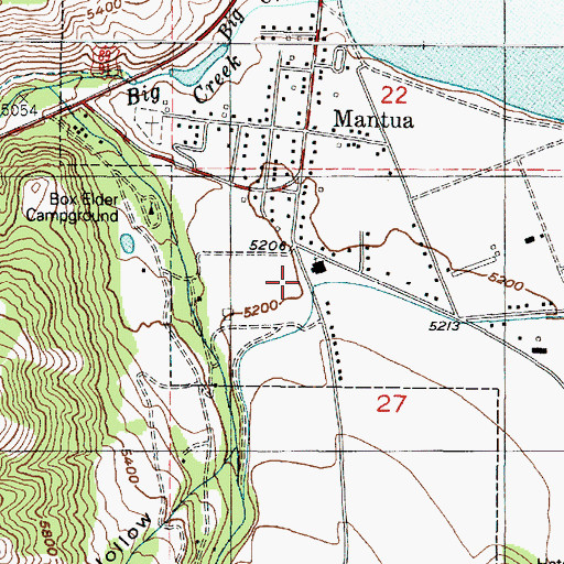 Topographic Map of Box Elder Campground, UT
