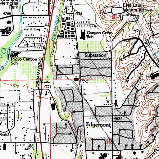 Topographic Map of The Church of Jesus Christ of Latter Day Saints, UT