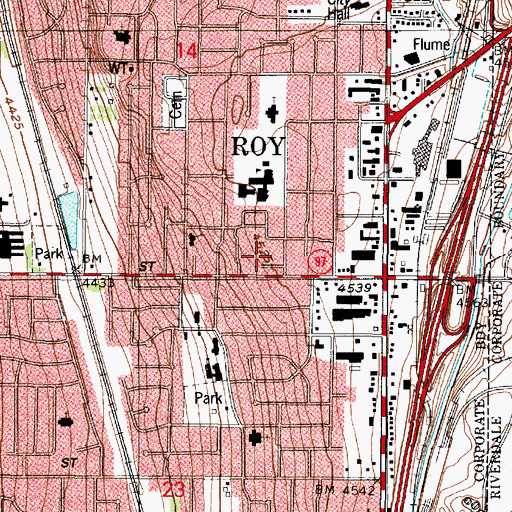 Topographic Map of Rosewood Manor Condominium, UT