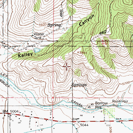 Topographic Map of Green Hill Country Estates, UT