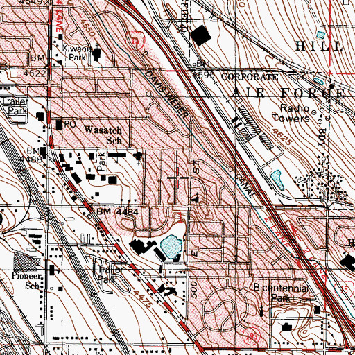Topographic Map of Smith Village, UT
