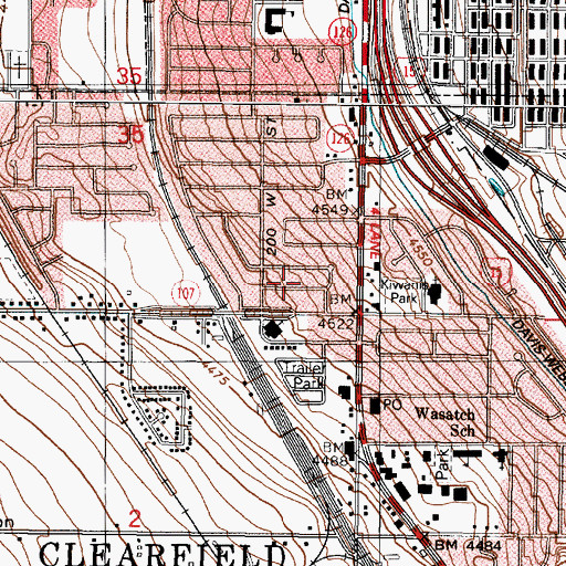 Topographic Map of Grandview Acres, UT