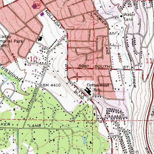 Topographic Map of Holladay Gardens, UT