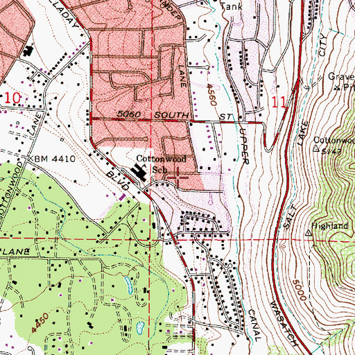 Topographic Map of Blue Spruce, UT