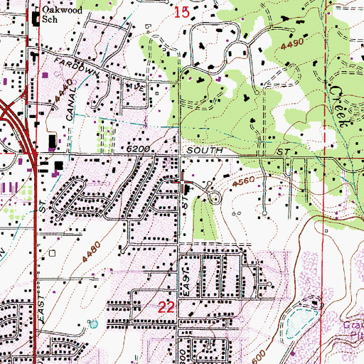 Topographic Map of Oakcrest, UT