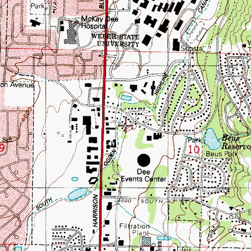 Topographic Map of Halverson, UT