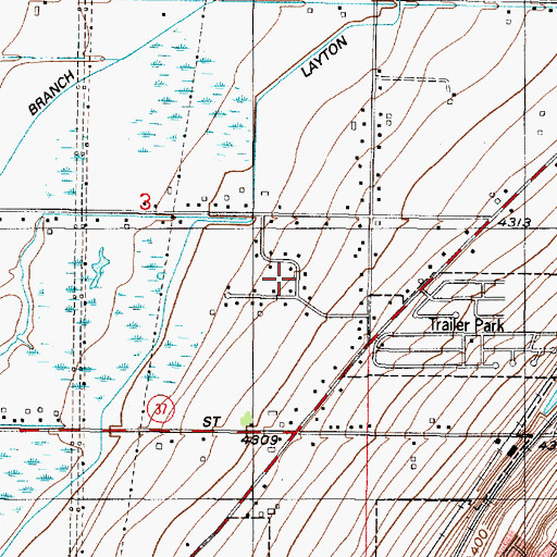 Topographic Map of Clays Ranchettes, UT
