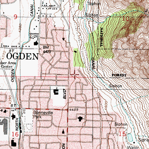 Topographic Map of East Ridge, UT