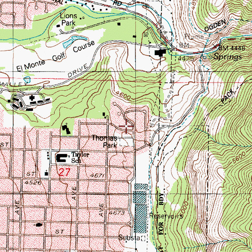 Topographic Map of Olympus Heights, UT