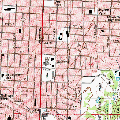 Topographic Map of Argonne Park, UT