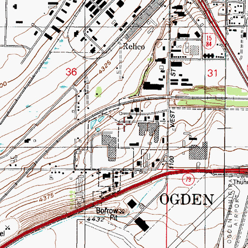Topographic Map of Edgewood Industrial Park, UT
