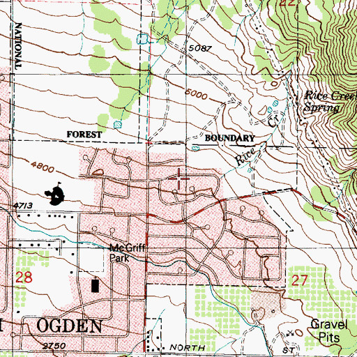 Topographic Map of Sunny Slope, UT
