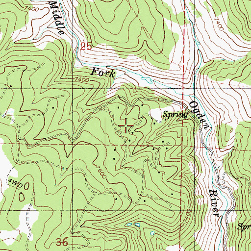 Topographic Map of Sunridge Highlands, UT