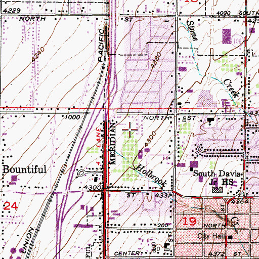 Topographic Map of Birdella Park, UT