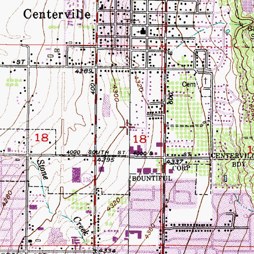 Topographic Map of Green Meadows, UT