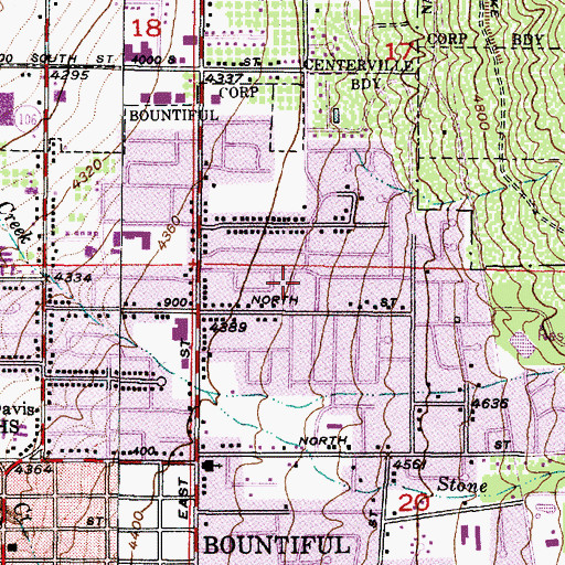 Topographic Map of Hillside, UT