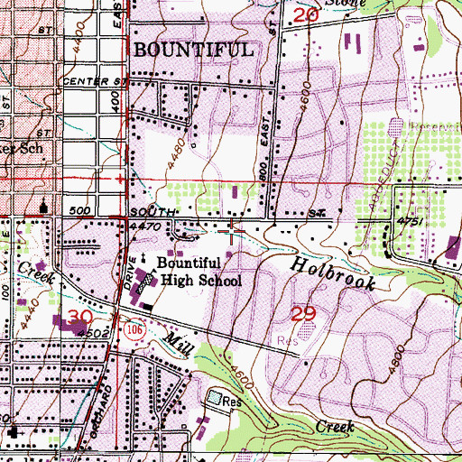 Topographic Map of Hilltop, UT