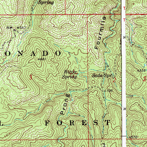 Topographic Map of Bitter Spring, AZ