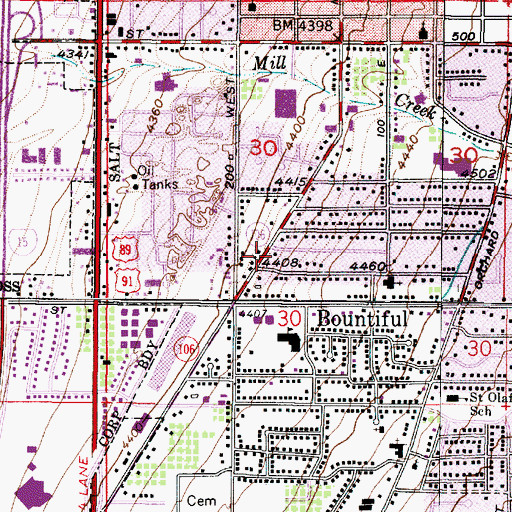 Topographic Map of Ruflin Circle, UT