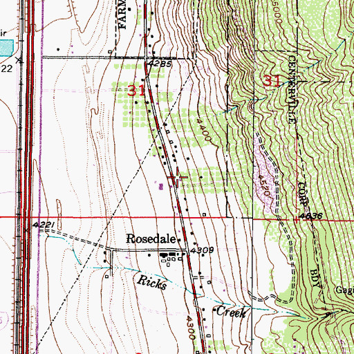 Topographic Map of Duncan Estates, UT