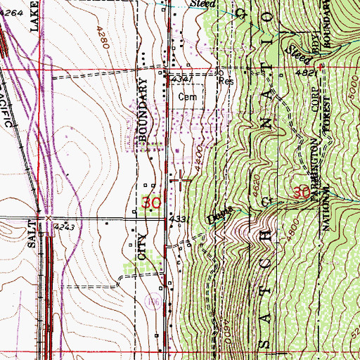 Topographic Map of Mountainside, UT