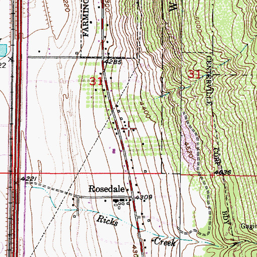 Topographic Map of Rolling Hills Estates, UT
