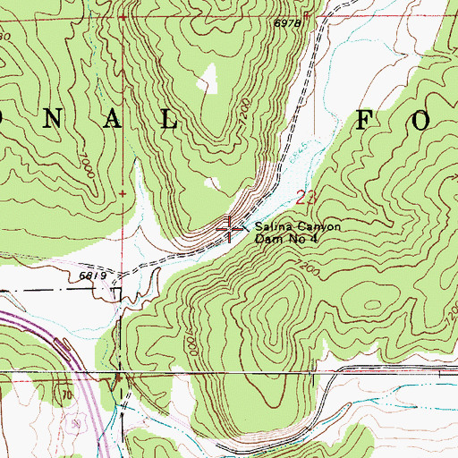 Topographic Map of Salina Canyon Dam Number 4, UT