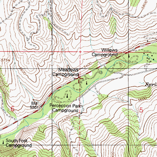 Topographic Map of Hawthorne Campground, UT