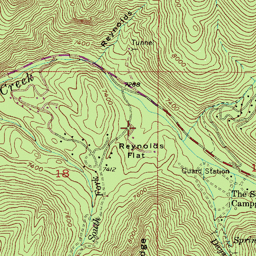 Topographic Map of Jordan Pines Recreation Site, UT
