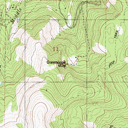 Topographic Map of Grasshopper Mine, UT