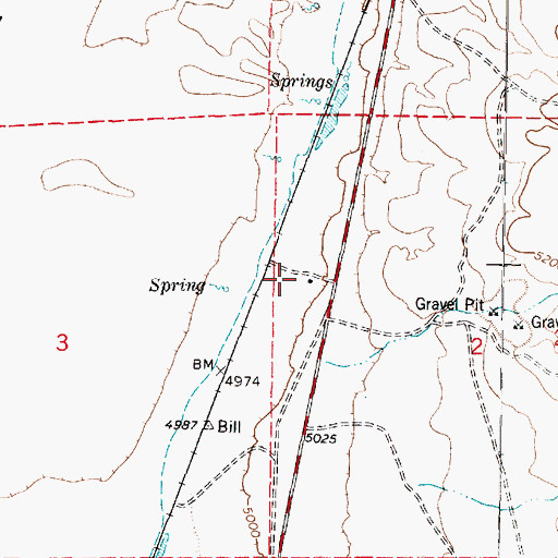 Topographic Map of Youngs Ranch, UT