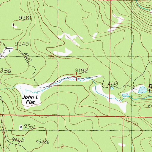 Topographic Map of John L Flat, UT