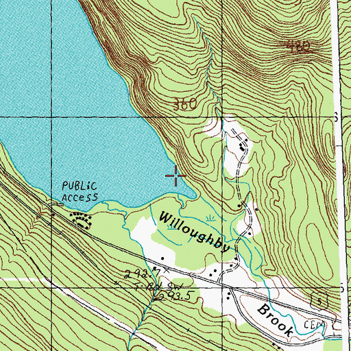 Topographic Map of Willoughby Brook, VT