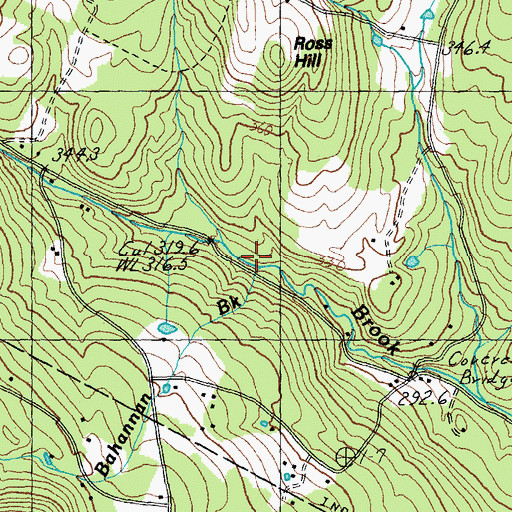 Topographic Map of Bahannan Brook, VT