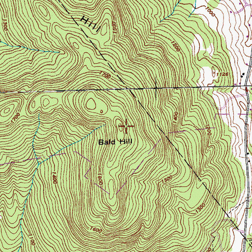 Topographic Map of Bald Hill, VT