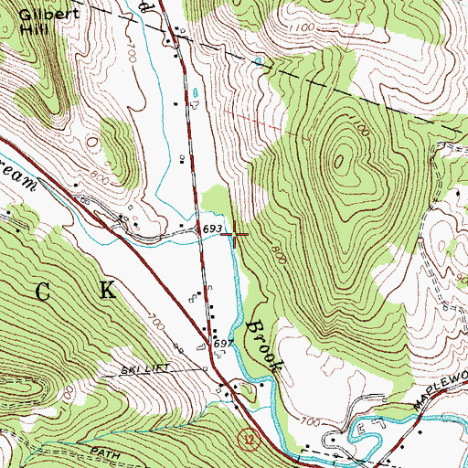 Topographic Map of Barnard Brook, VT