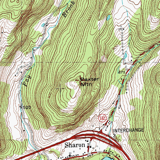 Topographic Map of Baxter Mountain, VT