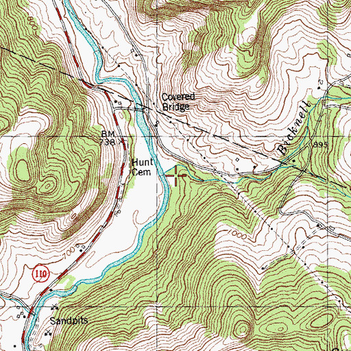 Topographic Map of Bicknell Brook, VT