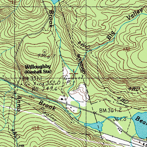 Topographic Map of Big Valley Brook, VT