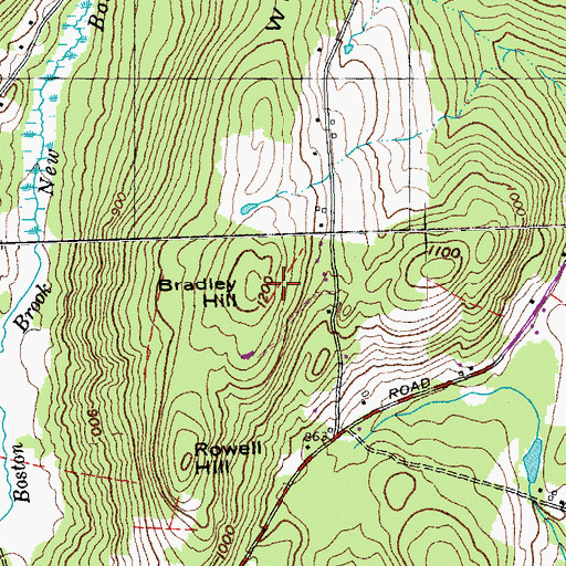 Topographic Map of Bradley Hill, VT