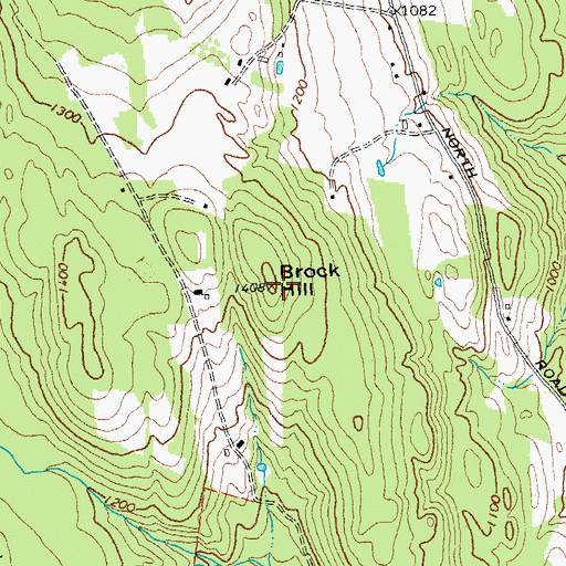 Topographic Map of Brock Hill, VT