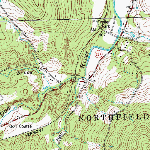 Topographic Map of Bull Run, VT