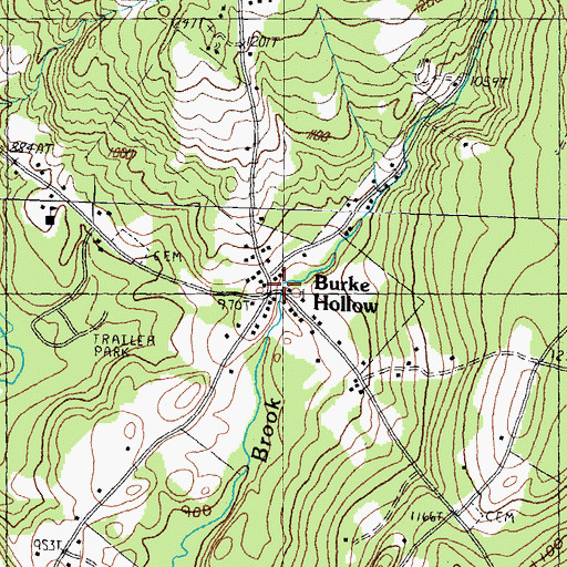 Topographic Map of Burke Hollow, VT