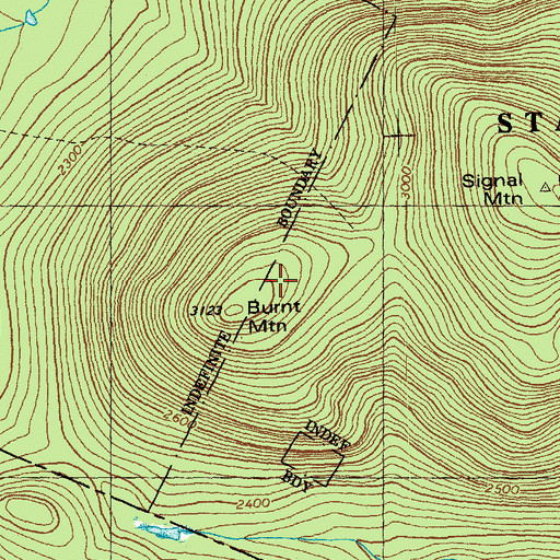Topographic Map of Burnt Mountain, VT