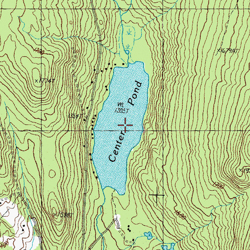Topographic Map of Center Pond, VT
