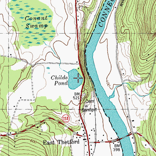Topographic Map of Childs Pond, VT